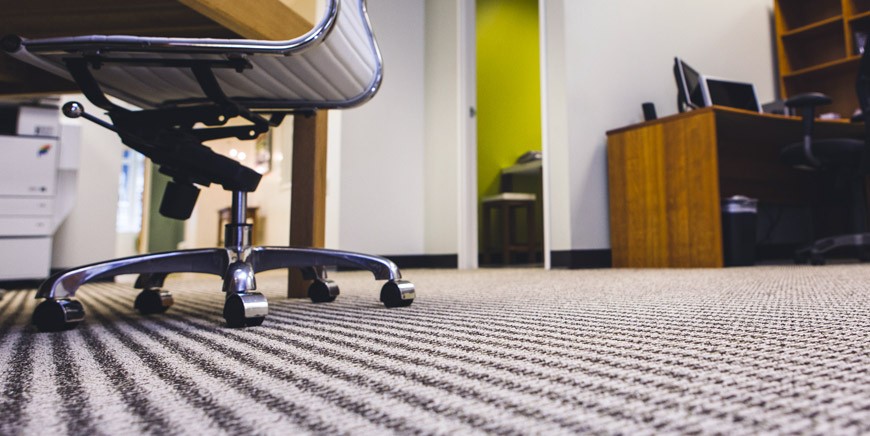 Office carpet in a work area