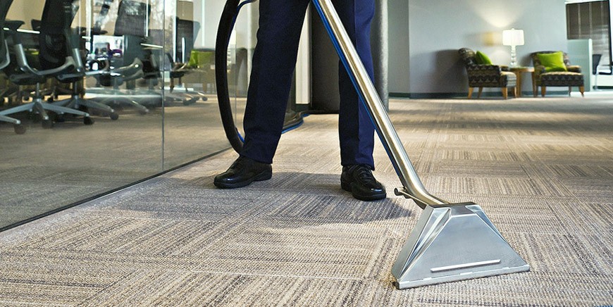 Professional extraction on office carpet