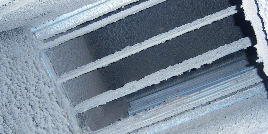 Dust-covered ventilation grille