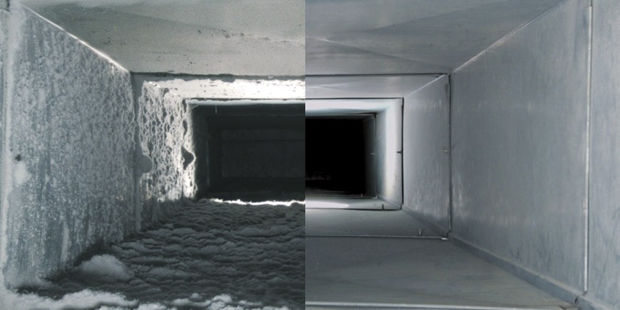 Interior view of a ventilation duct