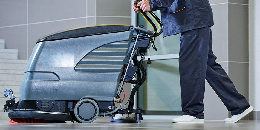 Floor scrubber used inside a plant